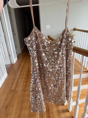 Zara Gold Sequin Mini Dress